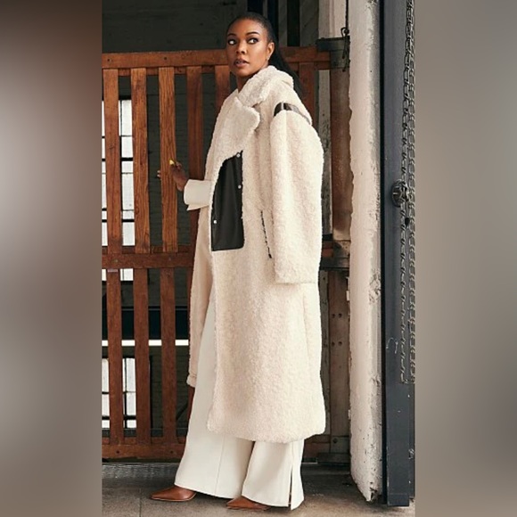 LORD & TAYLOR Plus Sherpa Jacket w Faux Leather Details. XL. On Trend! - Picture 4 of 7